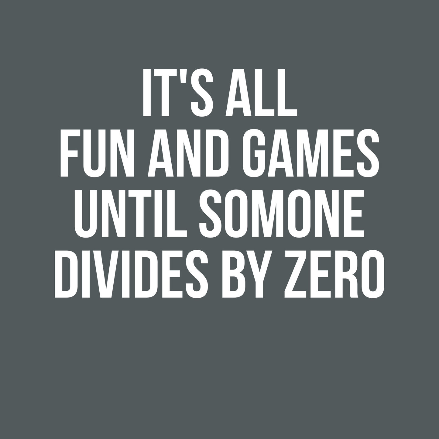 Todo es diversión y juegos hasta que alguien lo divide por cero